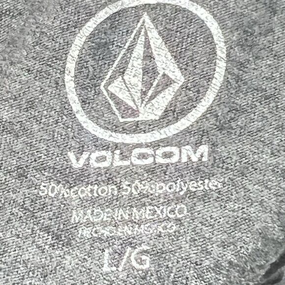 Volcom Top Mens Large Grey Splicer Graphic Tee Modern Fit Shirt Stone 1991 Retro - Picture 11 of 14
